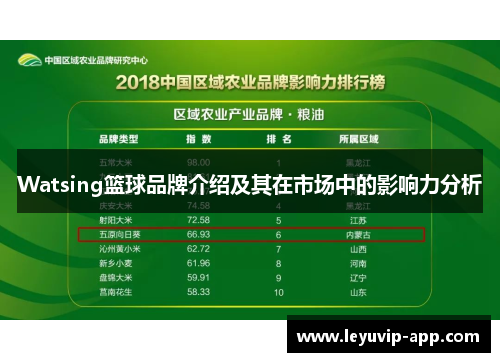 Watsing篮球品牌介绍及其在市场中的影响力分析