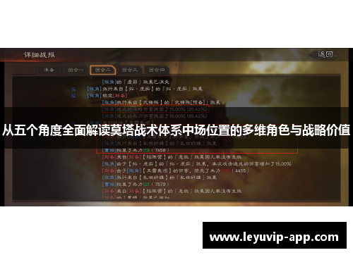 从五个角度全面解读莫塔战术体系中场位置的多维角色与战略价值 从五个角度全面解读莫塔战术体系中场位置的多维角色与战略价值